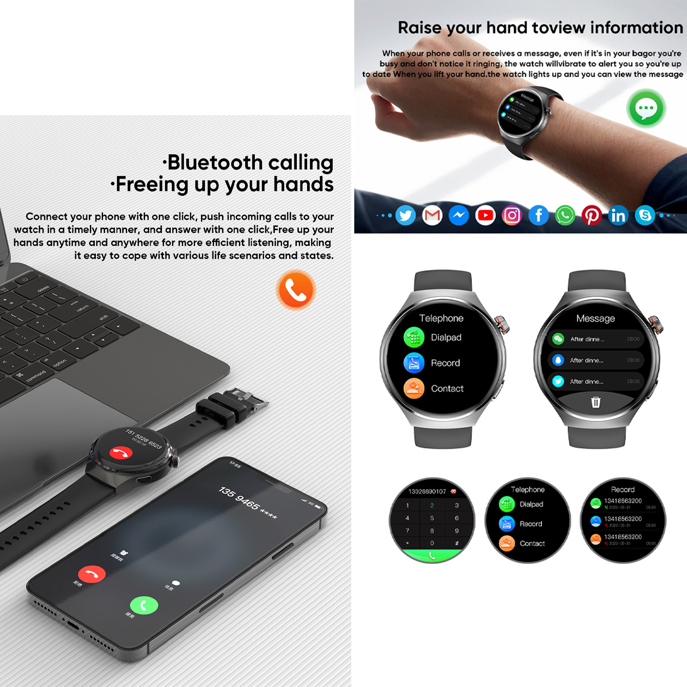 zawodowiec na wolnym powietrzu Smartwatch wojskowy Bluetooth połączenie 1.43 "ekran Amoled opaska monitorująca aktywność fizyczną duży, wytrzymały inteligentny zegarek NFC