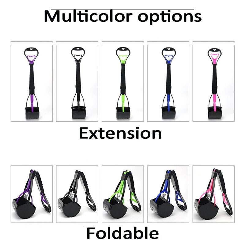 Portable Dog Feces Picker Foldable Pet Manure Clip Outdoor Use Pet Poop Storage Box Dog Sanitary Fittings With Garbage Bags