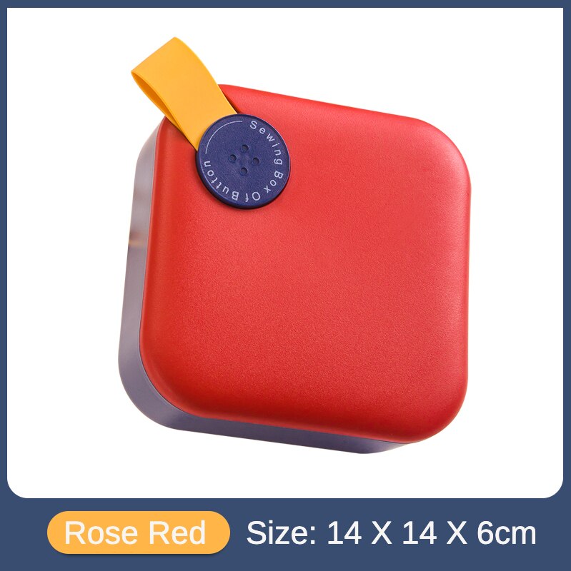 Household High-End Small Sewing Kit Handmade Sewing Kit Set Portable and Versatile Sewing Needlework Storage Box: Rose Red