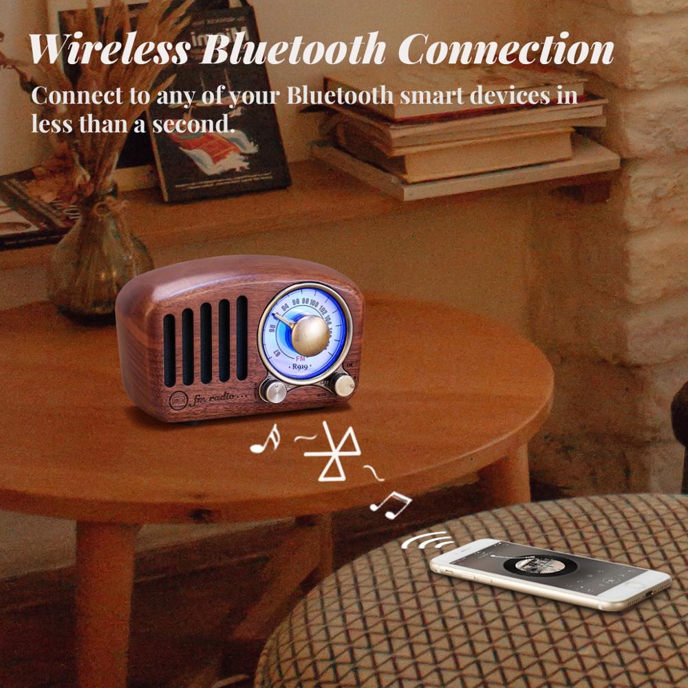 R919 Klassische retro Radio empfänger tragbare Mini Holz FM SD MP3 Radio Stereo Bluetooth Radio Lautsprecher AUX USB Aufladbare Radio