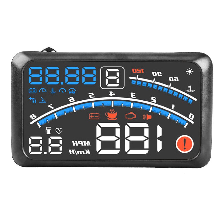 Auto Head Up Display Auto Obdii Eobd 5.5 "Voorruit Projector Hud Display Shift Herinnering Water Temp Rpm Km/H Mph Brandstofverbruik