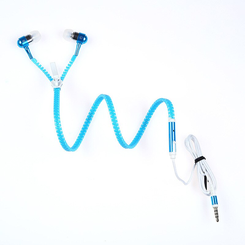 Glowing Zipper Headphones Luminous Headset Sport Earbuds Music Wired Earphones for IPhone Samsung Xiaomi 3.5mm Headset With Mic