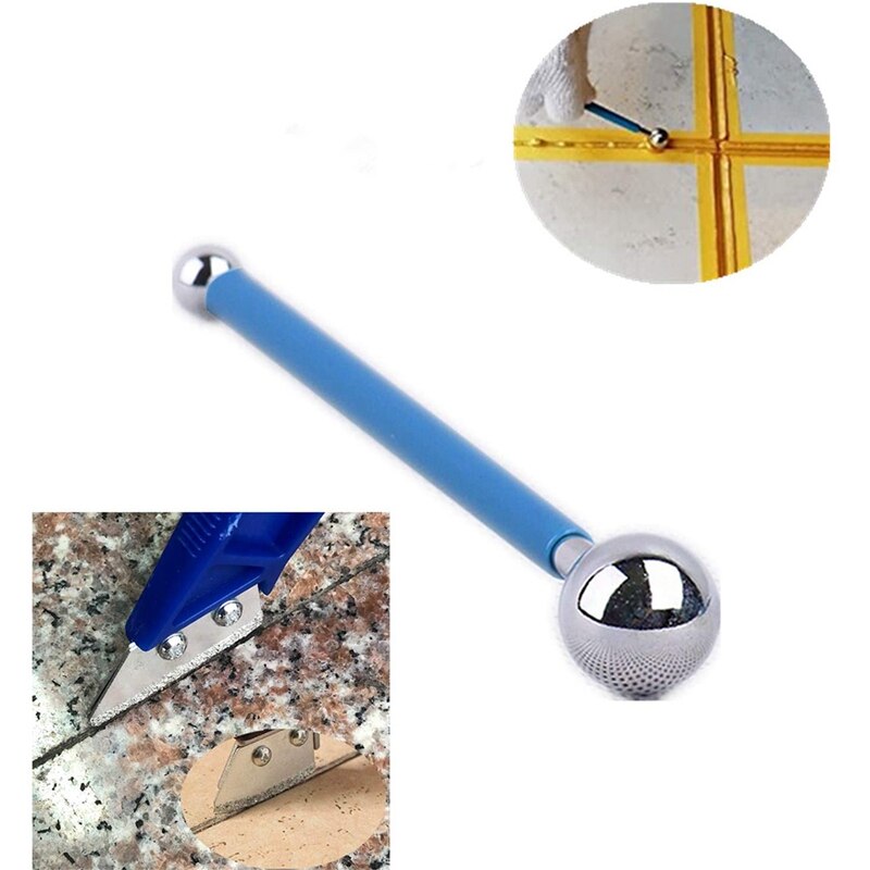 4 Pieces Metal Ball Tile Sealing Tool, 1 Piece Grout Scraper With 1 Piece Diamond Surface Blades For Removing Grout