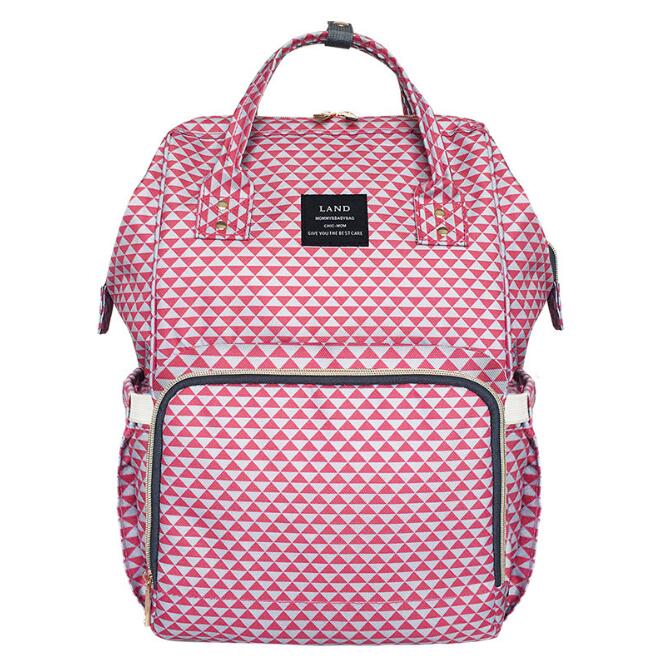 LAND – sacs à couches pour bébé, sac à dos à couches pour bébé, grands sacs de maternité pour maman: Pink plaid