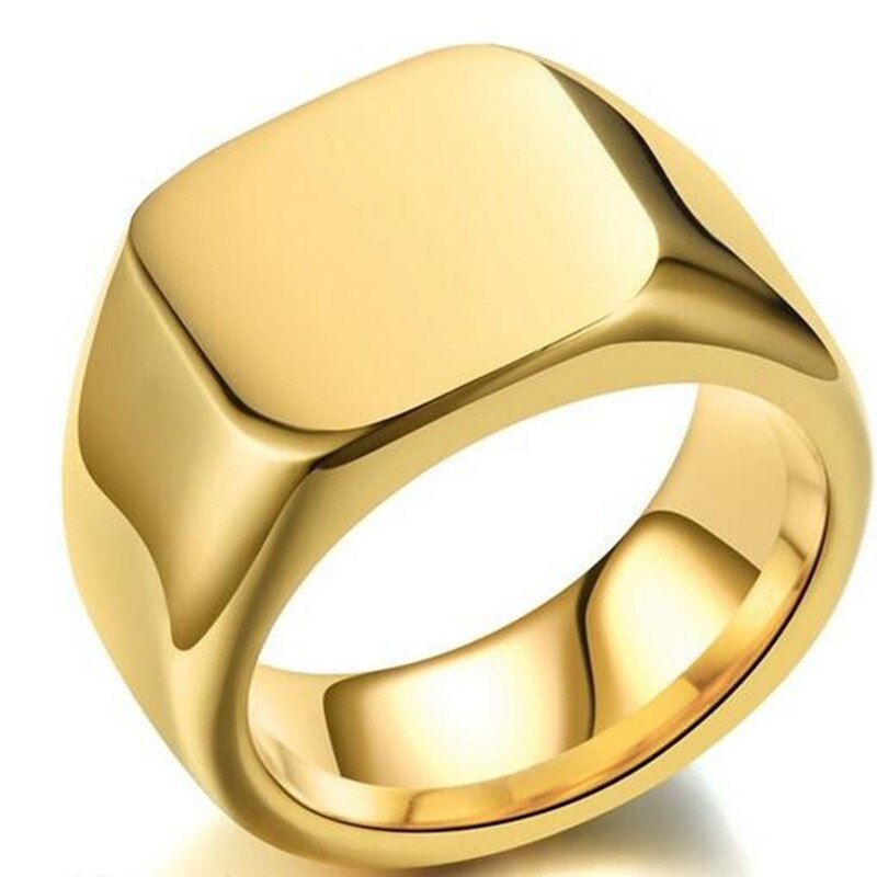 Anillo de negocios para hombre, joyería de lujo cuadrada brillante, , novedad: 7 / gold