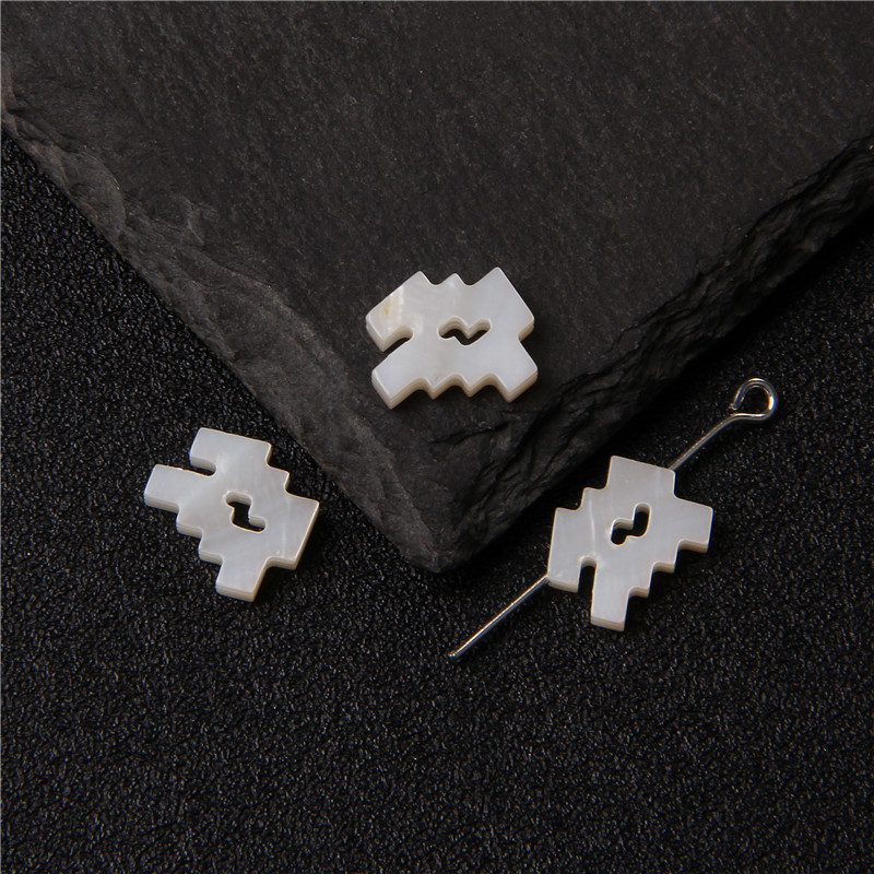 12 stjernetegn perler hvide naturlige perlemorskal charme perler til smykkefremstilling gør-det-selv armbånd halskæde