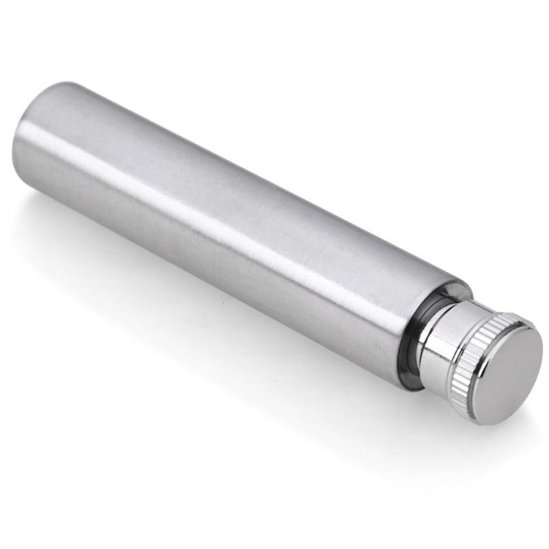 1oz Stainless Steel Hip Flasks Polished Round Bottom Tubular Wine Pot Wine Bottle Glasses & Cups Flasks 30ml