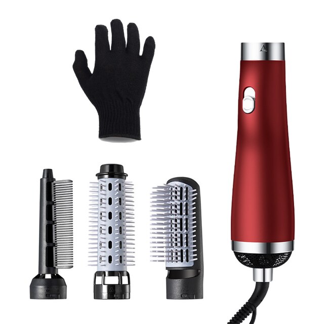 3 w 1 jonowa suszarka do włosów szczotka Volumizer gorący rozpylacz 3 tryby grzebień prostujący włosy lokówki suszarka do włosów szczotka do włosów: US Wtyczka / Czerwony