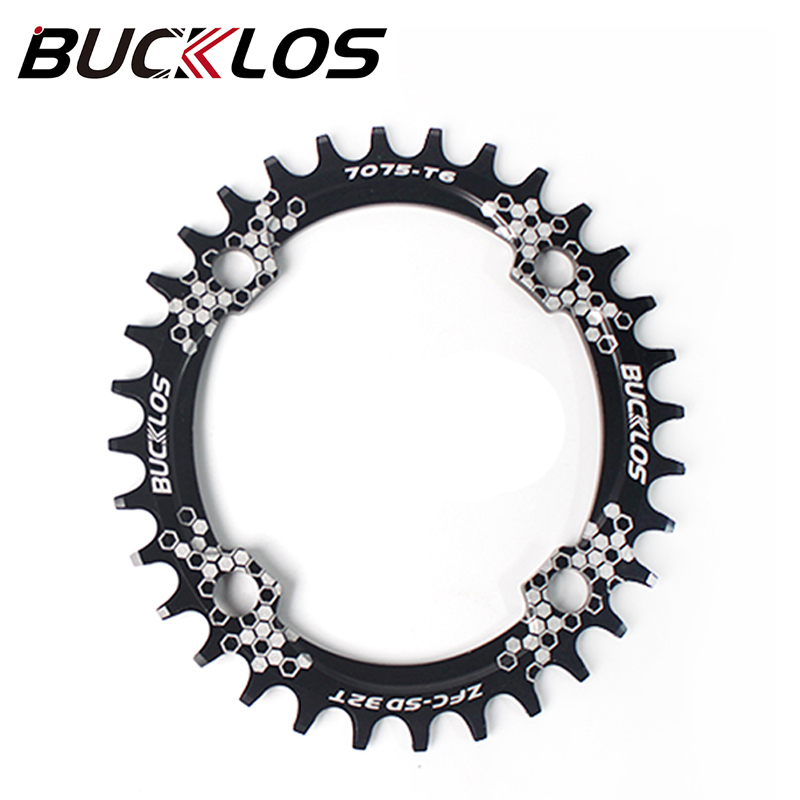 Bucklos 104bcd fahrrad kettenblatt 30t-42t runde ovale fahrrad kettenrad Aluminium schmale breite kettenring Mountainbike teile: Grün / 34T