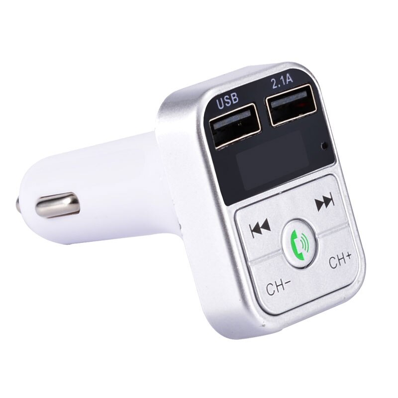 Kit transmetteur FM Bluetooth 5.0 pour voiture, modulateur MP3 sans fil, récepteur Audio mains libres, chargeur rapide double USB, adaptateur de musique: Silver