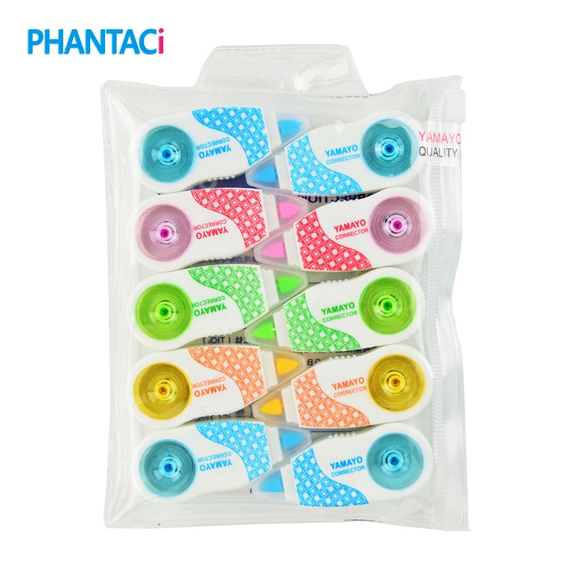 Cinta de corrección decorativa para estudiantes, Mini cintas creativas de 5mm x 6m, material de papelería para escuela y oficina, 10 unids/lote