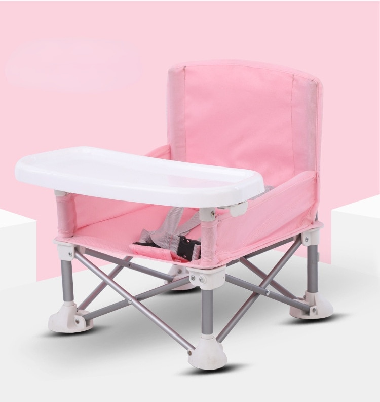 Muiltifunctional Kinderen Baby Verhoog Tafel Out Opvouwbare Dining Camping Stoel Draagbare Baby Accessoires: Pink