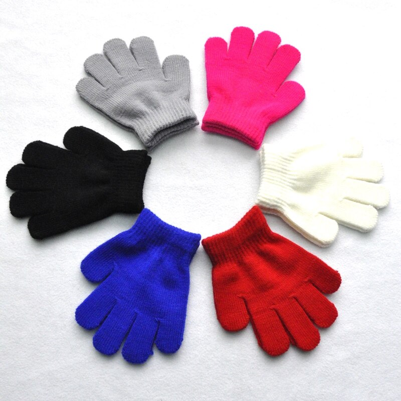 Wecute Art Winter Warme Handschuhe für 3-7 jahre freundlicher Reine Farbe Gestrickte Warme Handschuhe Kindergarten 13*10cm Weiche Außen Spielen