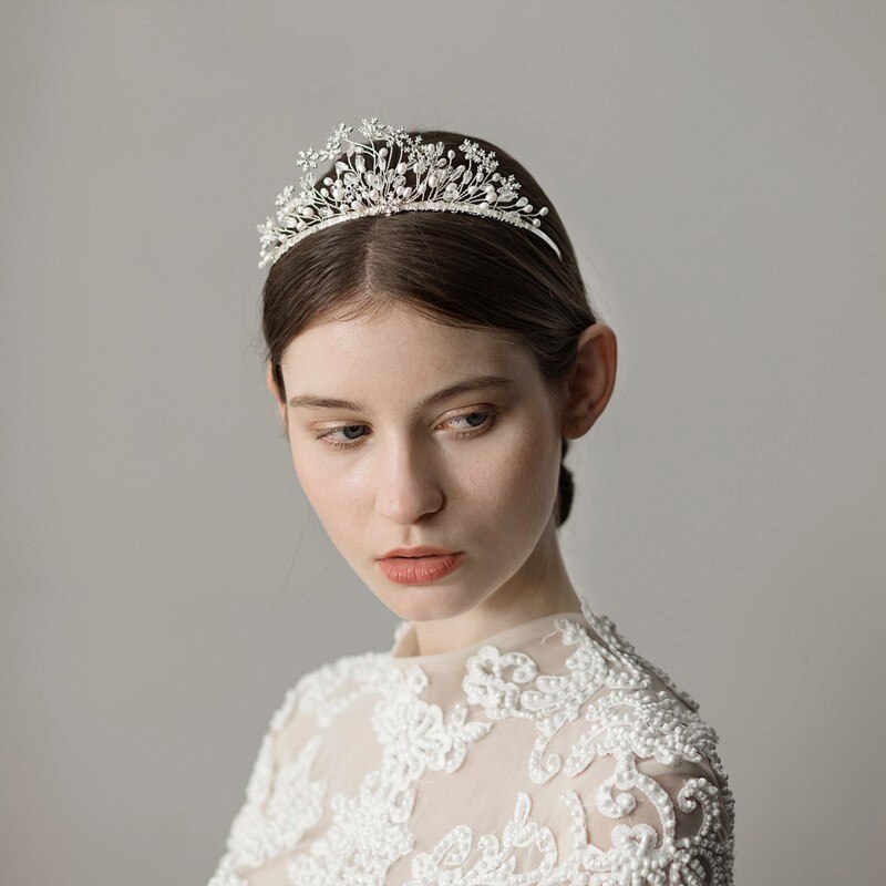 Exquisite Mini Flowers Bridal Headpiece Wedding Accessories Bride Tiara Headband Handmade Hair Crown for Women