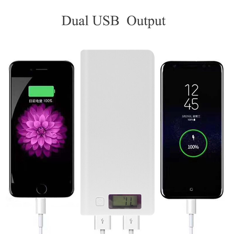 8x18650 Flashlight Battery Charger Box Power Bank Holder DIY Shell Case Dual USB 18650 Battery Shell Storage Organize