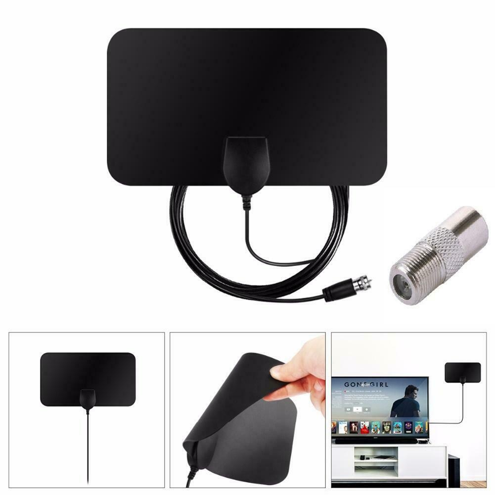Mini TV mâle 50 Miles Booster actif intérieur HD antenne de télévision numérique antenne 25DB Ga-noir