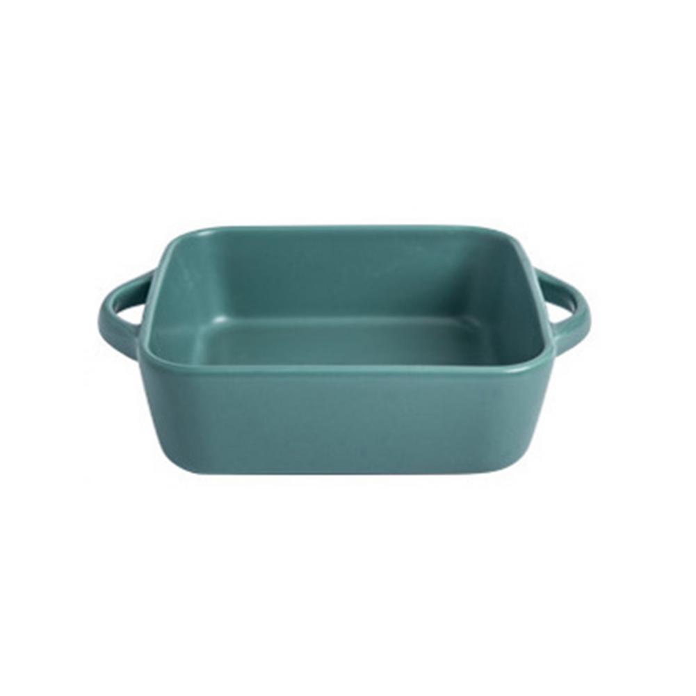 2L Ceramic Square Baking Mold - Oven Safe Casserole with Handles, 22cm Stoneware Bowl, Porcelain Lasagne Pan