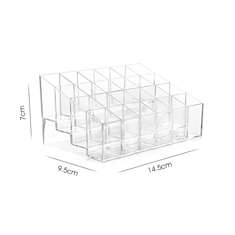 24/6 Grid Lipstick Box Acryl Make Organizer Opbergdoos Lippenstift Nagellak Display Stand Houder Cosmetische Organizer Box #058: 24 grids