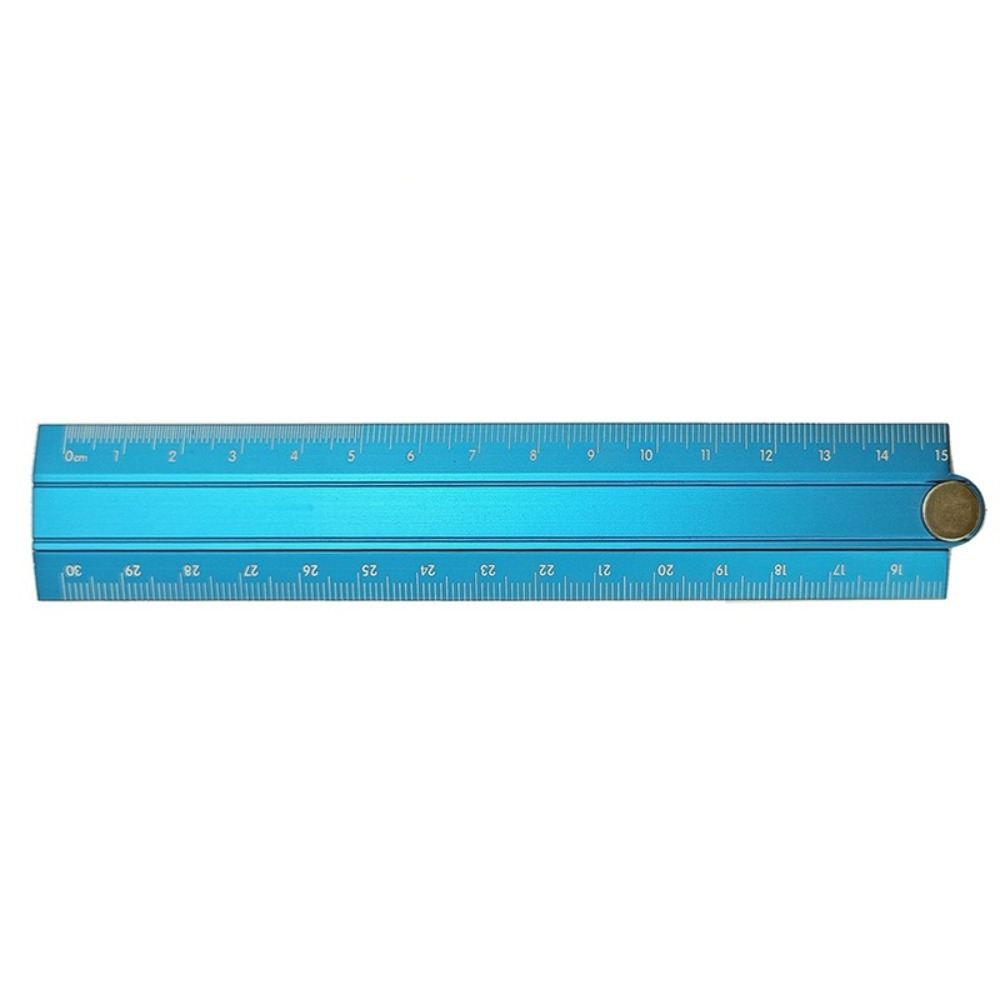 Regla plegable de estilo Simple, regla de papelería de Metal creativa de 15cm y 30cm, herramienta de medición de dibujo para estudiantes plegable de aleación de aluminio: Borgoña