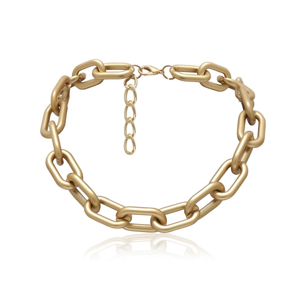 Vintage Chain Choker Necklace Women Punk Statement Necklace Gold Short Collar Clavicle Chain Jewelry