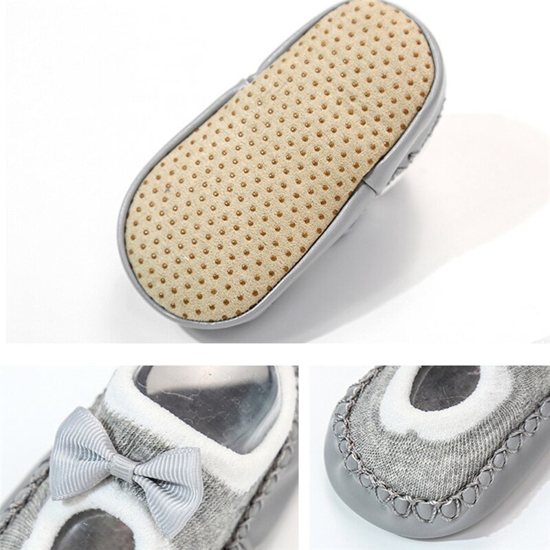 Lente Zomer Antislip Lederen Bodem Baby Schoenen Kinderen Floor Sokken Boog 0-3 Jaar Oud Meisje sokken Baby Care