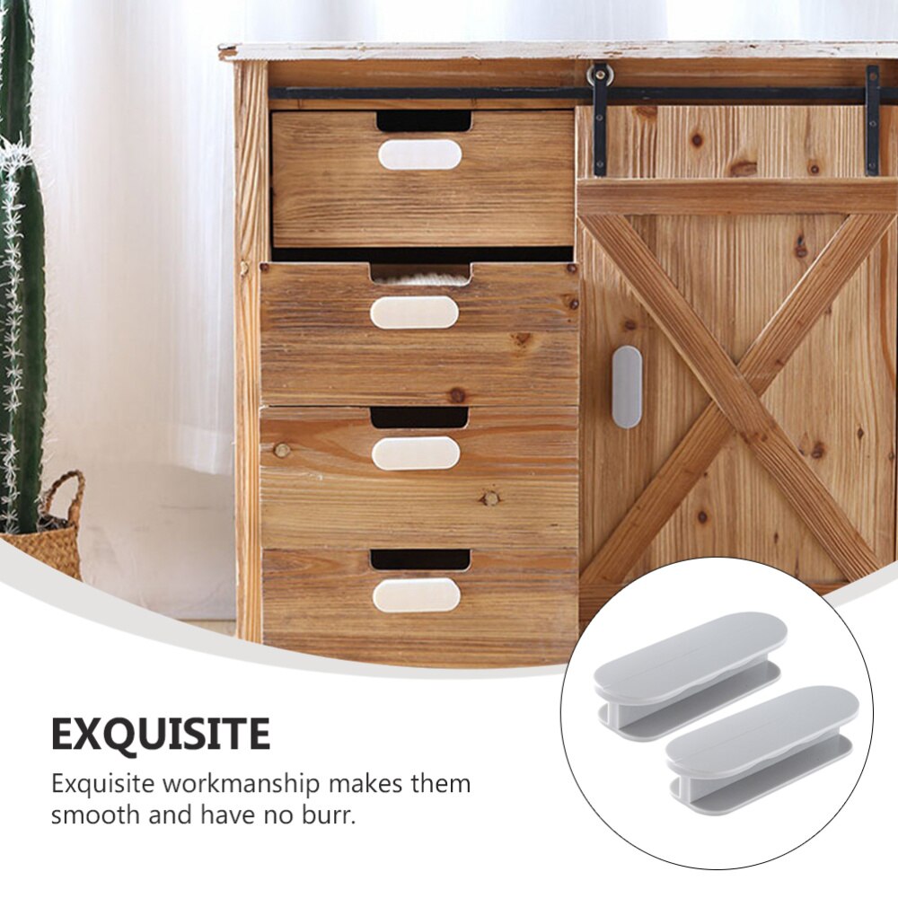 1 Set 2 Pcs Self-stick Window Door Handles Cabinet Handles (Light Grey)