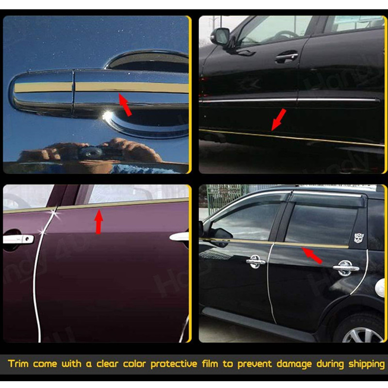 Chrome 5M voiture style décoration moulage garniture bande bande Auto protecteur autocollant 6mm 8mm 10mm 12mm 15mm 18mm 20mm 22mm 25mm