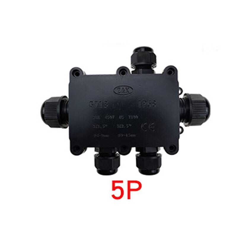 IP68 Waterproof Junction Box Electrical 2/3/4/5/6 Way Enclosure Block Cable Connecting Line Protection for Wiring Accessories: Orange