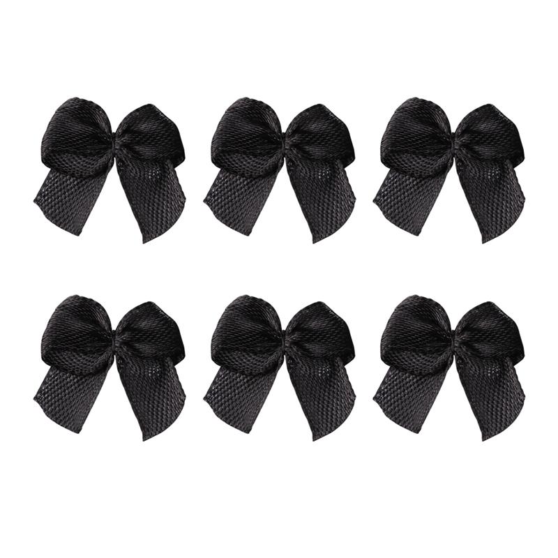 Laços de fita de flores artesanais, arcos de flores feitos à mão, materiais pequenos padrões frescos, decoração de presente de artesanato (café), 100 peças: Black