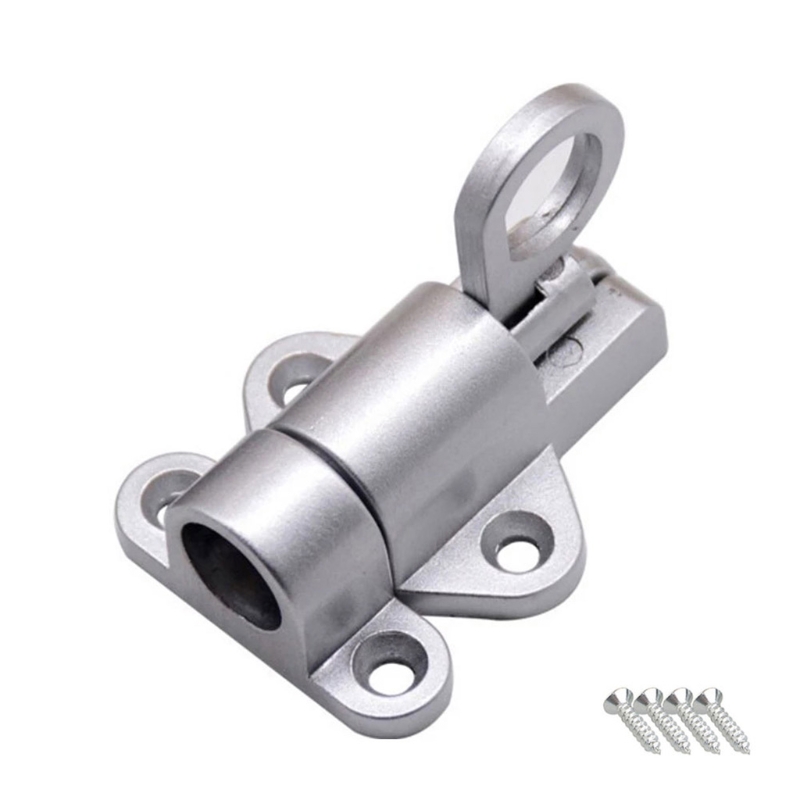 Aluminum Alloy Automatic Window Gate Lock Automatic Spring Latch Window Door Bolt Latch Safety Lever Handle Sweep Latch: SILVER
