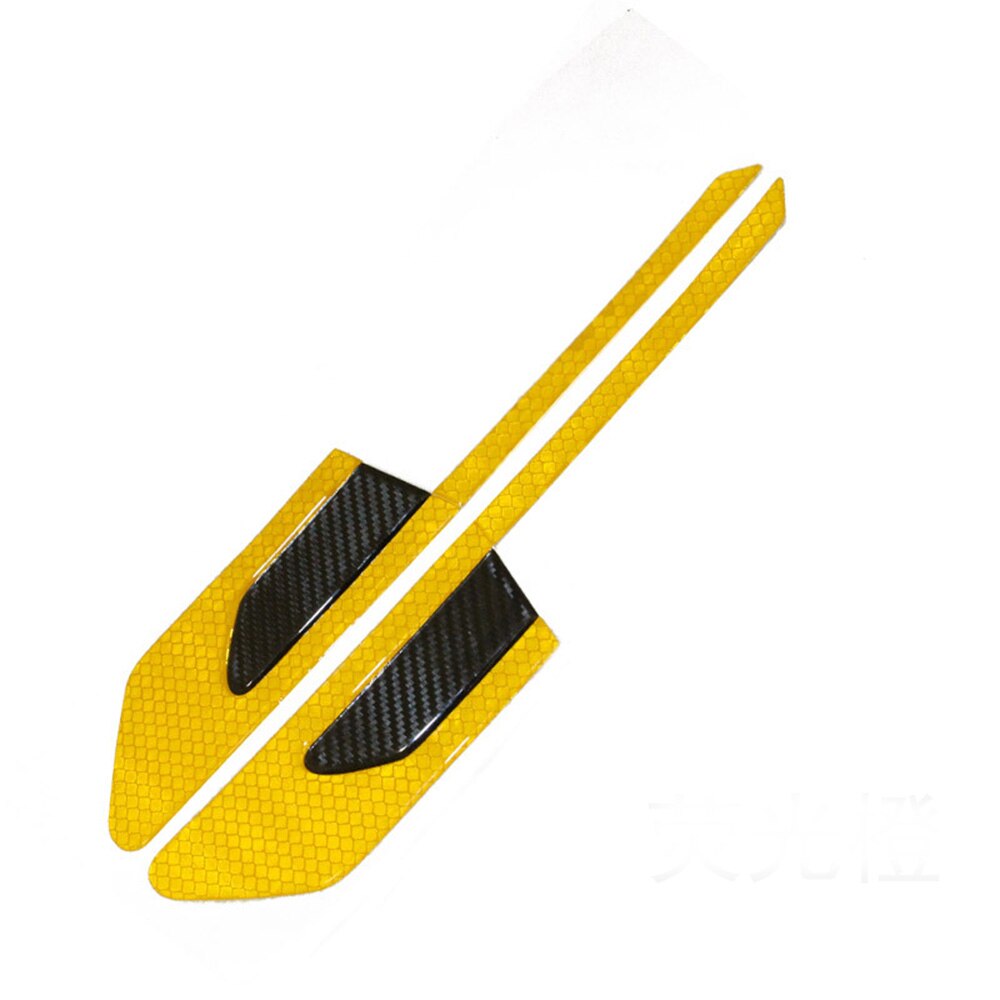 2 stuks/set anti-botsingswaarschuwingsmarkering voor fiets, vrachtwagen, motor, auto, reflecterende strip, veiligheidsstickers voor auto's, wielfolie, waarschuwingstape: Geel