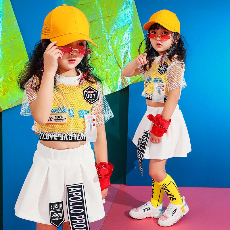 Enfants moderne Jazz Hip Hop danse vêtements vêtements costume carnaval Costumes pour filles salle de bal danse jupe Cheerleading tenues enfants