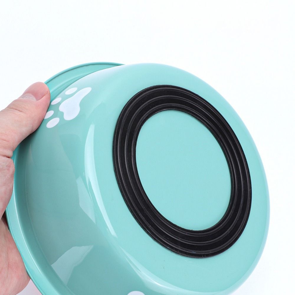 Bol pour chien en acier inoxydable de grande capacité, bol d'eau à bicouche antidérapant pour chien, mangeoires pour animaux de compagnie, motif patte de chat, bol d'alimentation pour chat, maison