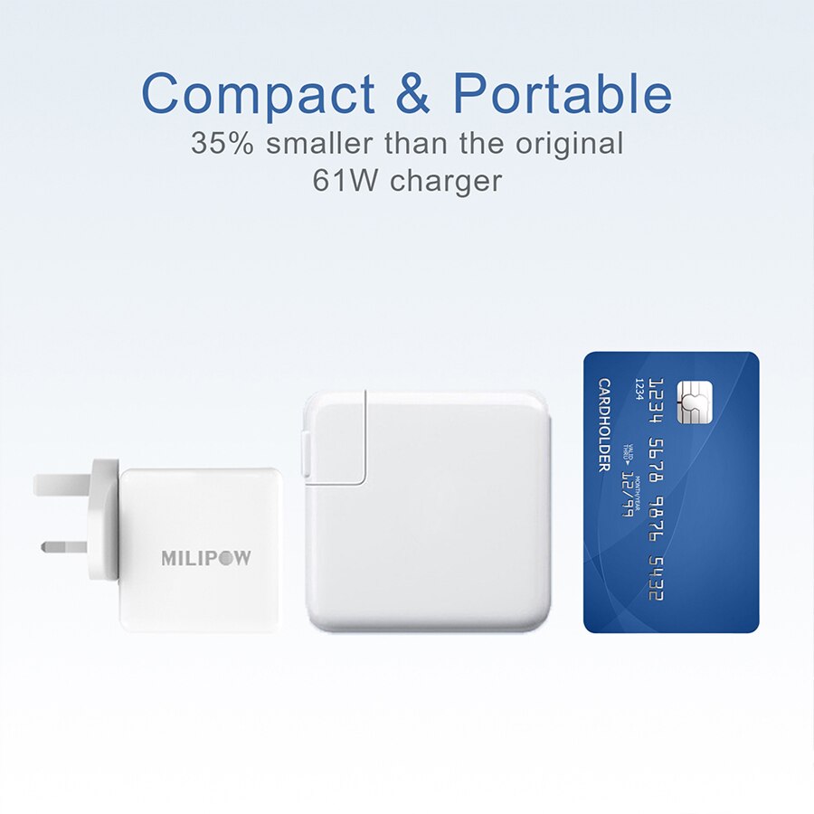 Dual Port Charger With USB-A PD 65W GaN charger Fast Charging For Apple MacBook Pro/Air,iPad Pro,iPhone 11 /Pro Max,Switch