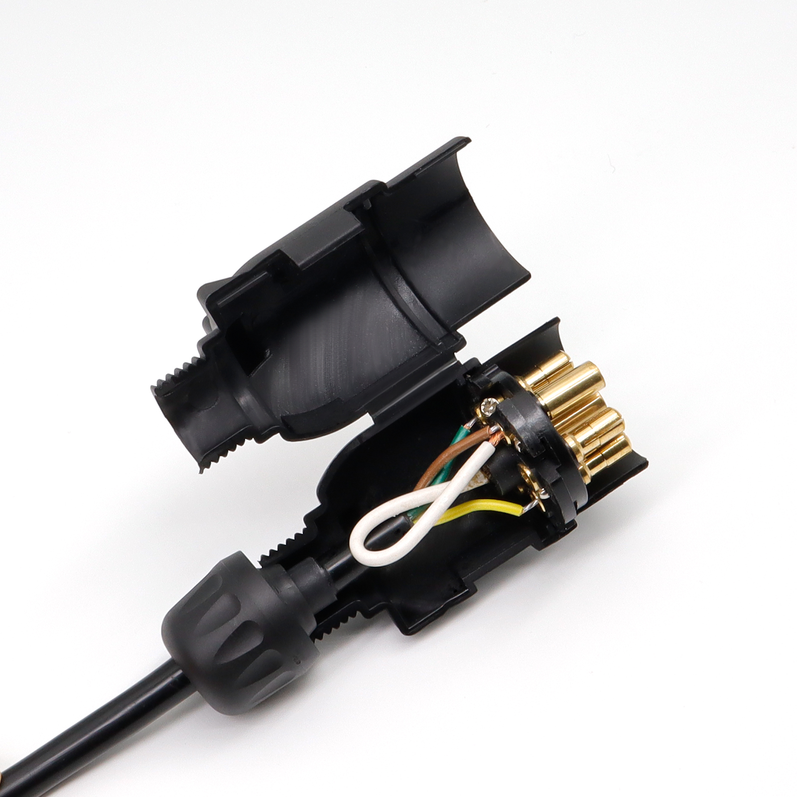 Convertidor de luz de remolque UE a EE. UU., adaptador redondo de 7 pines, remolque europeo a enchufe plano de 4 pines, enchufe de cable de enganche de remolque de vehículo americano