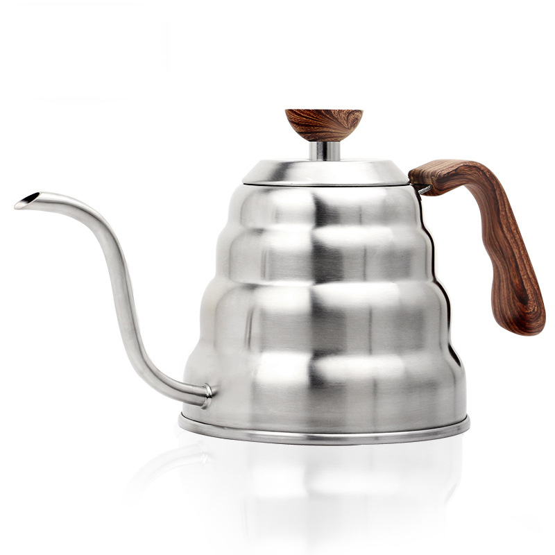 Coffee Drip Kettle Pot Stainless Steel Thin Mouth Gooseneck Coffee Pot Pour Over Drip Coffee Kettle 1L/1.2L with Thermometer: 1L / D