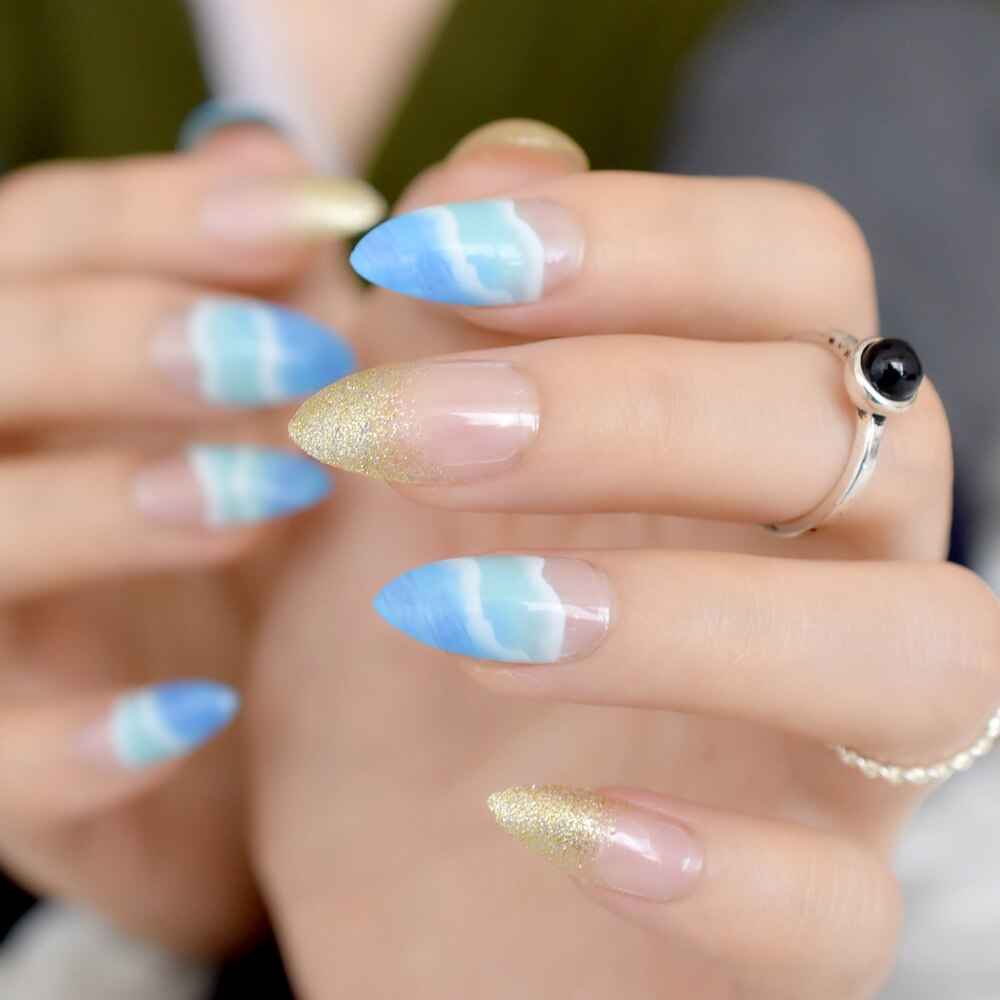 Stiletto bande dessinée fumer blanc faux ongles noir moyen artificiel ongles conseils dessin animé modèle manucure faux ongles: Z853