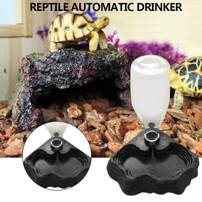 400ML Pet Reptiles Turtles Feeder Water Dispenser Drinking Fountain Dish Bowl Tortoise Lizard Basin Reptile Box Feeding Supplies