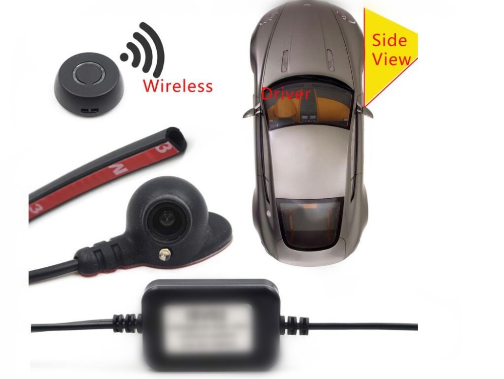 car blind spot auto side rear view mirror parking DVR Intelligent system wireless button control side Parking camera DVR system