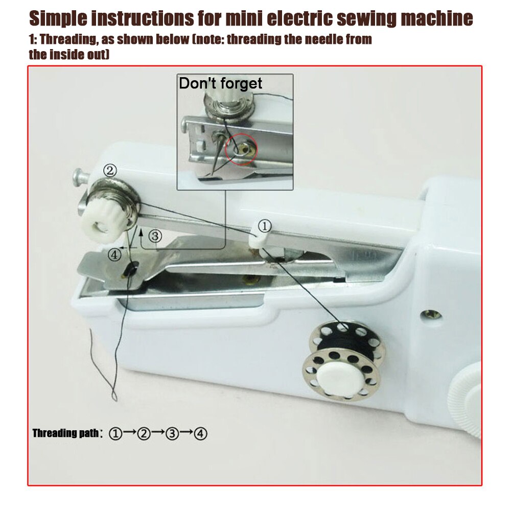 Portable Mini Handheld Sewing Machine Stitch Sew Needlework Cordless Clothes Fabrics Electric Sewing Machine With Sewing Box Kit