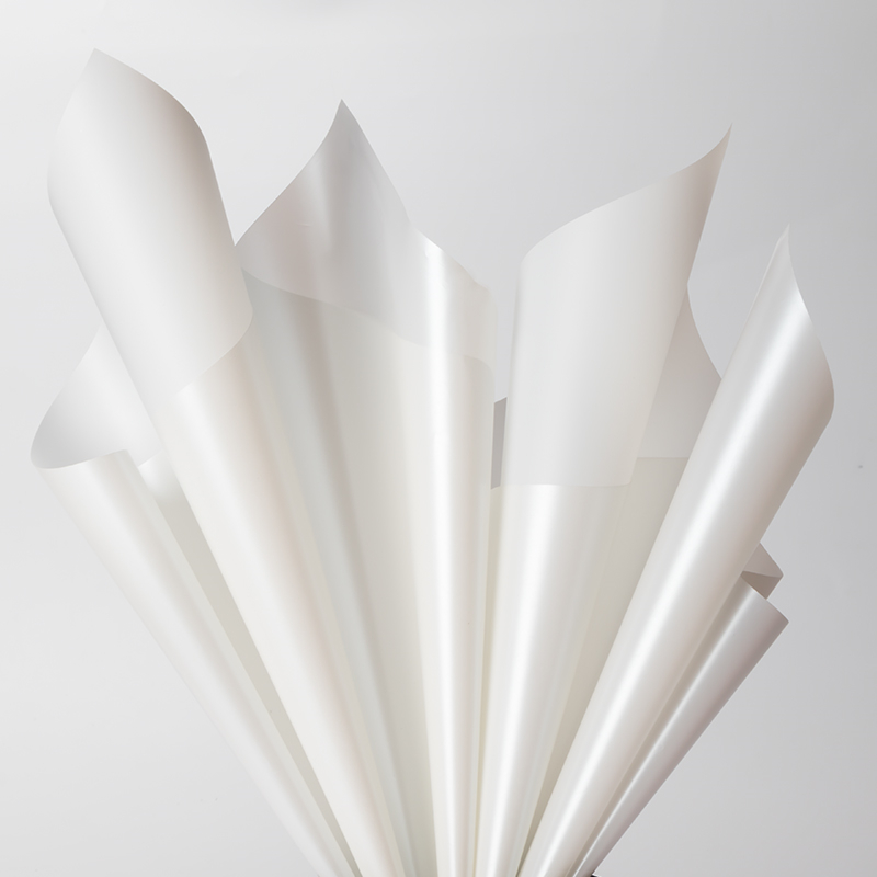 20Pcs Koreaanse Cloud Brokaat Zijde Satijn Textuur Film Opp Bloem Inpakpapier Boeket Bloemen Bloem Winkel Materialen: White