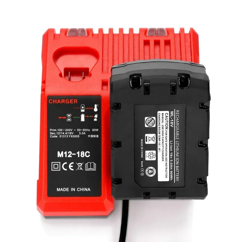 Remplacement 18V 12.0Ah pour batterie au Lithium Milwaukee M18 XC 48-11-1860 48-11-1850 48-11-1840 48-11-1820 Batteries rechargeables