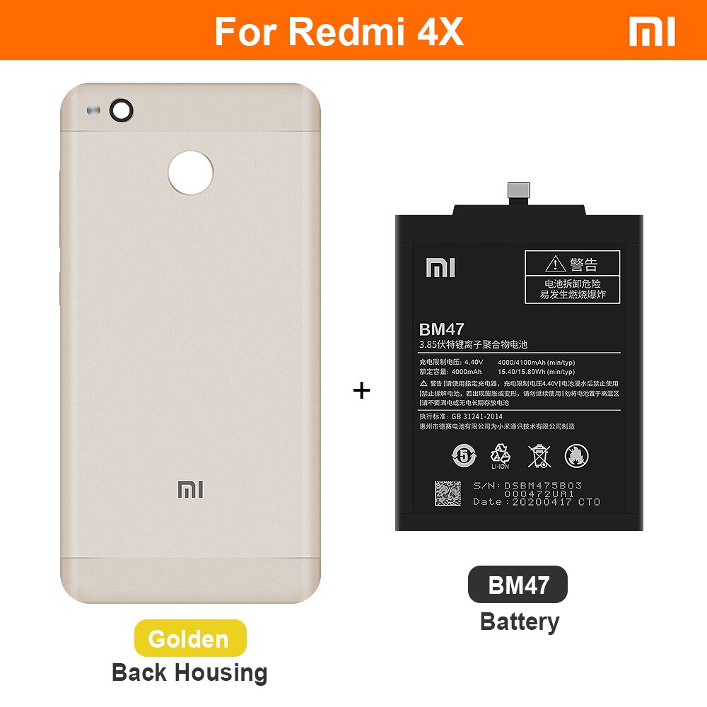 Xiao Mi oryginalna bateria BM47 4100 mAh dla Xiaomi Redmi 3S 3X Redmi 4X Redmi 3 / 3zawodowiec wysokiej jakości baterie robić telefonów: BM47 i złoto BH