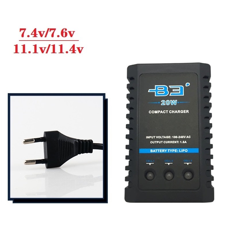 7,4 V/7,6 v 11,1 v/11,4 v Lipo carga de batería cable de línea paralela USB 2S 3S cargador de equilibrio B3 B3S: Gris rosáceo