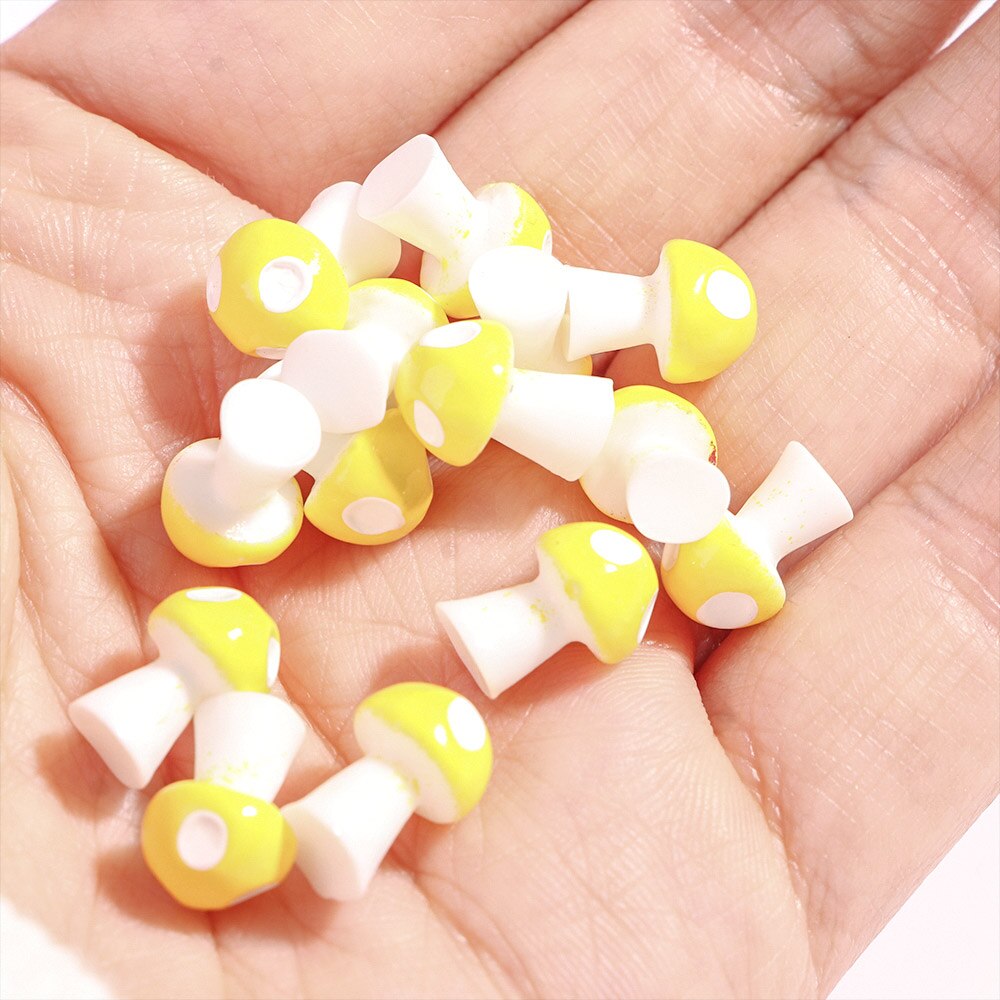 20 sztuk grzyb figurki z żywicy rzemieślniczej miniaturowy bajkowy ogród grzyb Model dla majsterkowiczów mikro ozdoba dekoracje krajobrazu