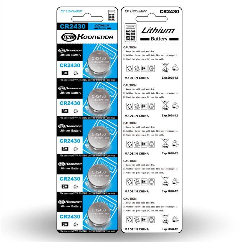 10PCS CR2430 3V Lithium Batteries Button Battery High-capacity Remote Control Toy CR2430 Battery