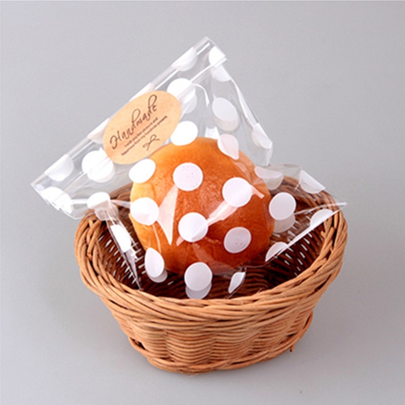 10/20 Pcs Platte Cellofaan Treat Bag Cookie Snoep Koekjes Bags Dot Streep Bakken Pakket Verjaardag Wedding Party decor: Dot / 10Pcs