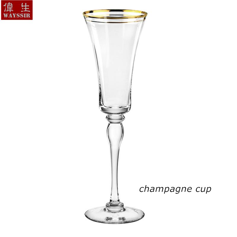 Champagne Wine Fruit Juice Crystal Glass Cup Hotel Restaurant Tableware Wedding Party Palace Gold High Stand Mug: champagne cup