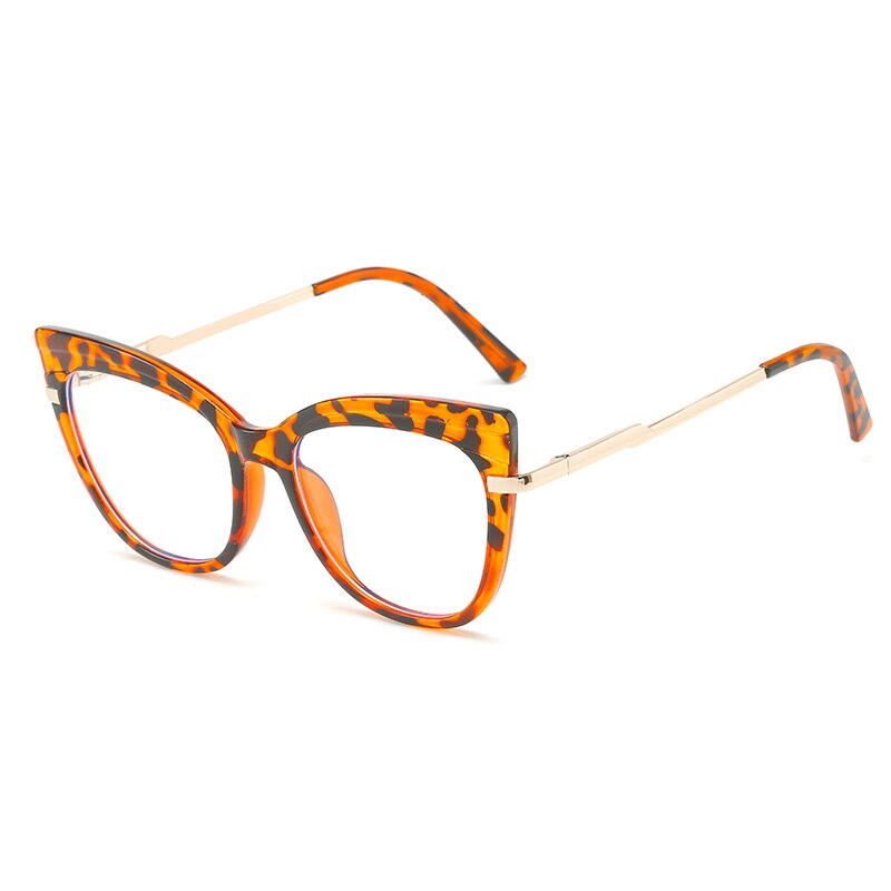 Xuwick Anti Blue Light Tr90 Occhiali Donna Cat Eye Lente Trasparente Mezza Montatura Per Occhiali In Metallo Moda Ottica Cerniera A Molla Nera Regalo - Foto 10