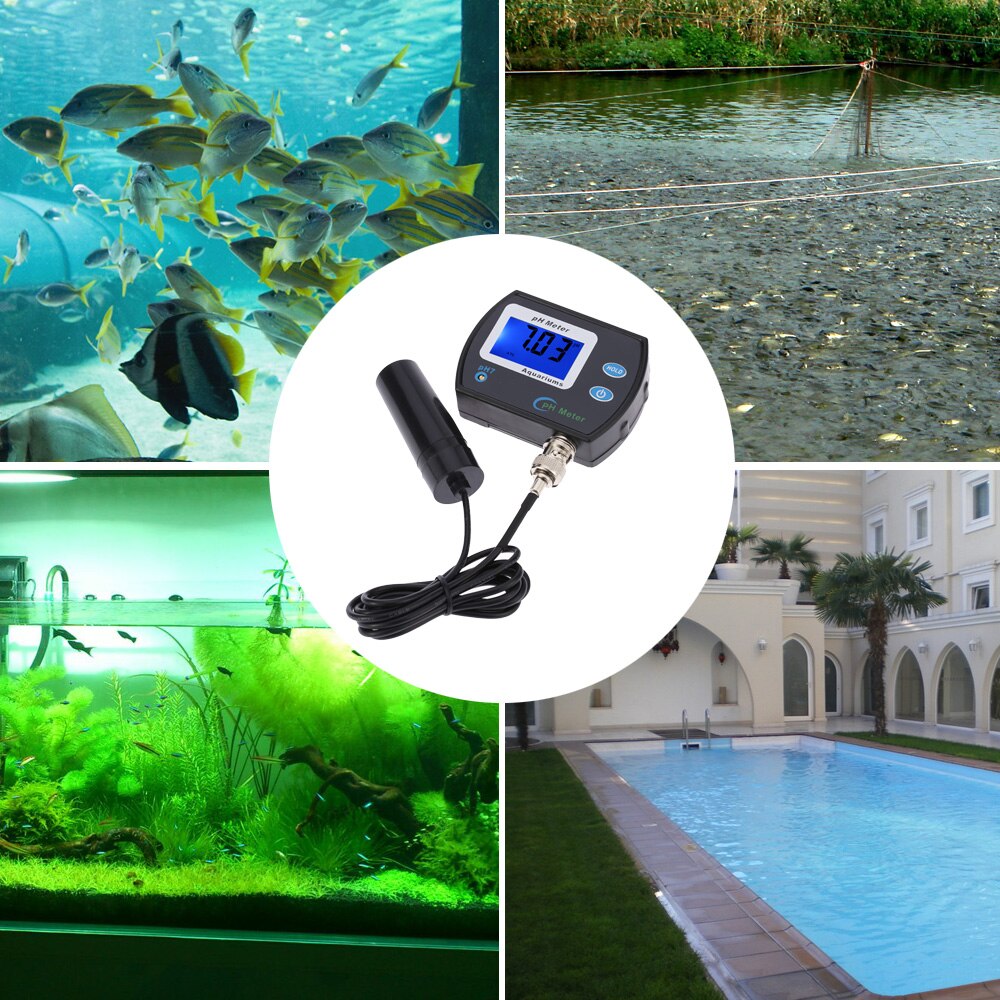 mini digital ph måler til vann akvarium basseng ph måler tester vann Observere analyzer 0.1ph nøyaktighet med lcd fortrengning